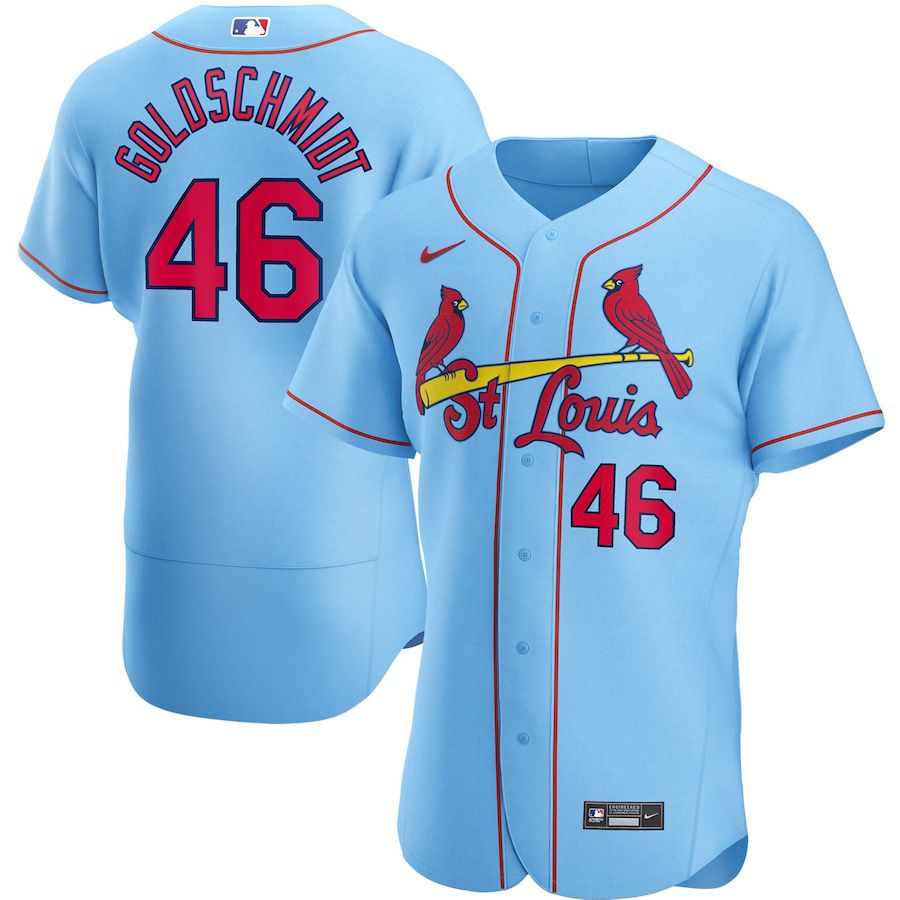 Mens St. Louis Cardinals #46 Paul Goldschmidt Nike Light Blue Alternate Authentic Player MLB Jerseys->washington nationals->MLB Jersey